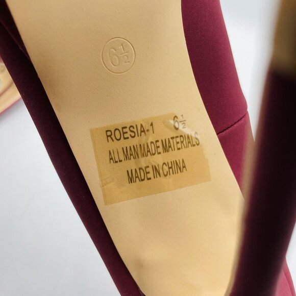 Elegant Collection Heels Womens Size 6.5 Maroon Roesia Pointy Toe Stiletto Shoe - Picture 10 of 11